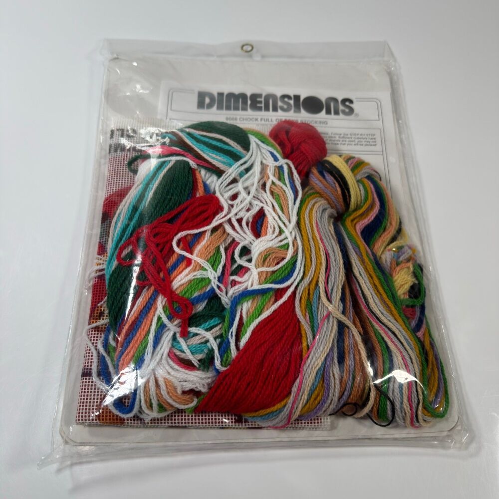 VTG DIMENSIONS Needlepoint Christmas Stocking Kit CHOCK FULL OF TOYS SEALED NEW - Picture 8 of 8